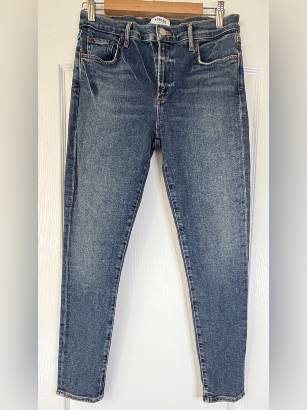 AGOLDE Sophie High Rise Slim Straight Jeans Size 28 Medium Wash Premium Denim